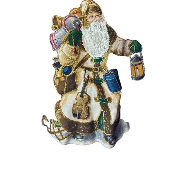 2PC Ugly Christmas Sweater Sweatshirt Santa Appliqué Puff‎ Paint Vintage 90s - Picture 2 of 10